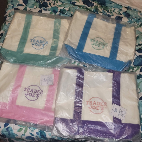 Trader Joe's Colorful Tote Bags Set - Picture 1 of 1